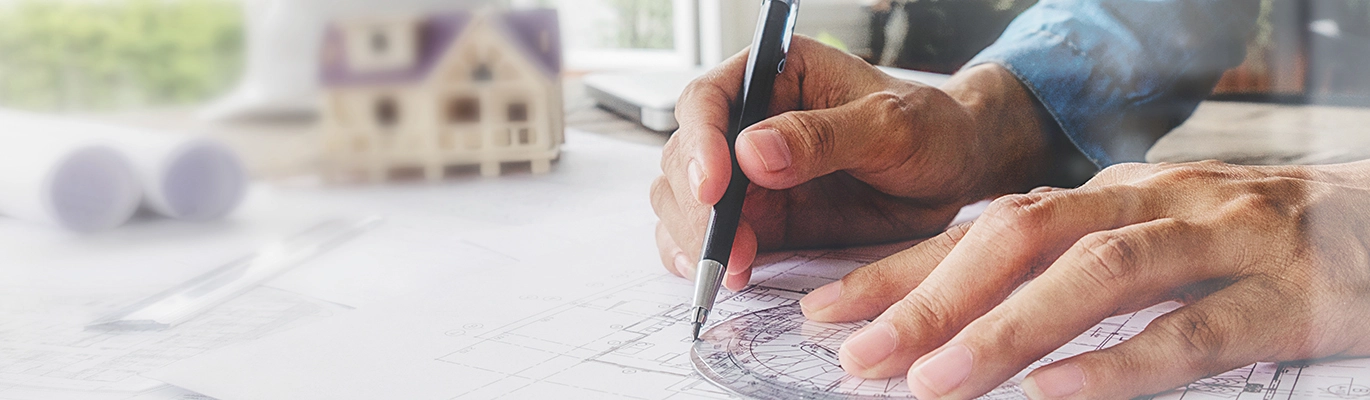 An architect drawing a design
