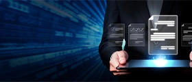 Business professional with digital certification