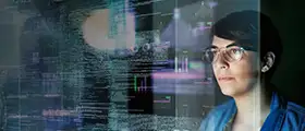 Professional cybersecurity specialist analyzing digital code and data for malware and memory forensics