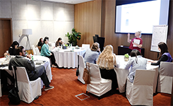 Corporate professionals participating in Edoxi's Public Speaking training program at a client premises in Dubai.