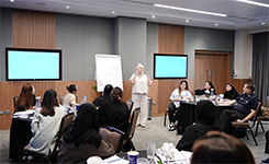 Corporate professionals from Dubai Golf attending Edoxi's Administrative Excellence corporate training led by Julie Archer at the client's premises in Dubai