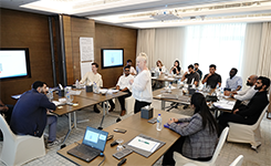 Corporate professionals participating in Edoxi's Assertive Career Excellence training session focused on communication and career development at Al Jaddaf Rotana Hotel, Dubai.