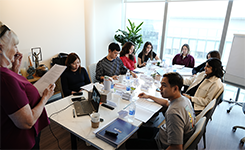 Corporate professionals from The Qode participating in Edoxi's Leadership Skills corporate training conducted by Julie Archer at the client's premises in Dubai