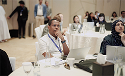 Corporate professionals attentively listening during Edoxi's Artificial Intelligence (AI) corporate training session at DoubleTree by Hilton, Dubai