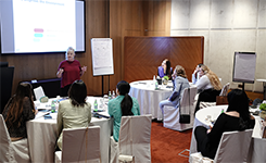 Corporate professionals participating in Edoxi's Public Speaking training program at a client premises in Dubai.