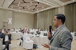 Professional corporate training banner representing Edoxi Qatar’s business training, employee upskilling, and corporate learning solutions