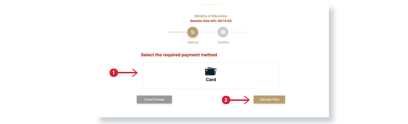 Image showing the payment procedure during EmSAT Registration