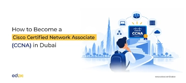 Illustration of a learner pursuing CCNA certification in Dubai.